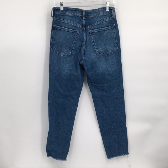 Old Navy High Rise OG Straight Distressed Raw Hem Jeans Smooth Pockets 6 - Picture 5 of 11